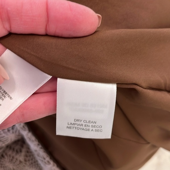 Anne Klein Crochet Lined Sheath Dress Sleeveless Taupe Career Office Sz 10 EUC - Picture 11 of 13